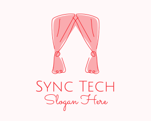 Pink Curtain Drapes logo design