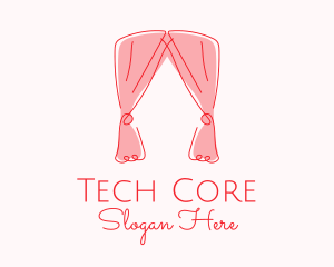 Pink Curtain Drapes logo design