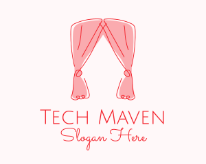 Pink Curtain Drapes logo design