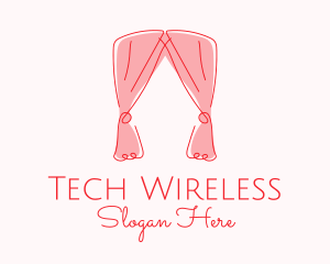 Pink Curtain Drapes logo design