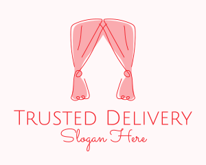 Pink Curtain Drapes logo design