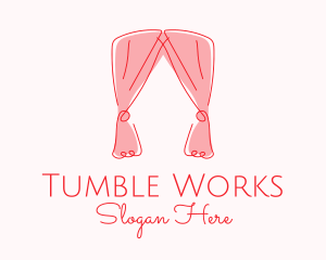 Pink Curtain Drapes logo design