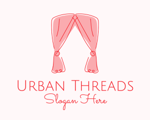 Pink Curtain Drapes logo design