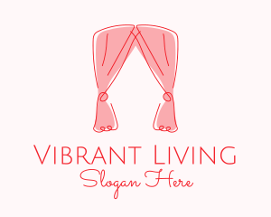 Pink Curtain Drapes logo design