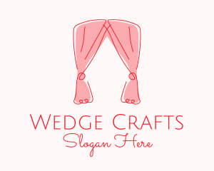 Pink Curtain Drapes logo design