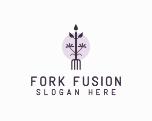 Garden Fork Plant Landscaping  logo design