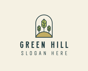 Monoline Tree Hill  logo design