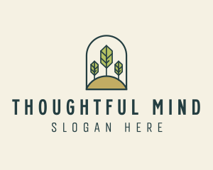 Monoline Tree Hill  logo design