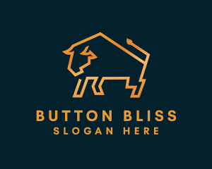 Gold Luxury Bull  logo design