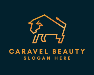 Gold Luxury Bull  logo design