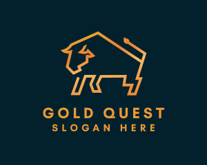 Gold Luxury Bull  logo design