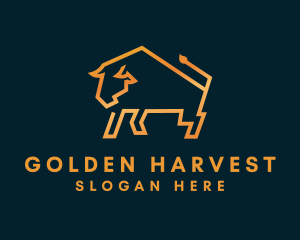 Gold Luxury Bull  logo design