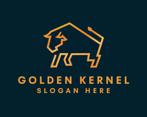 Gold Luxury Bull  logo design