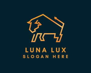 Gold Luxury Bull  logo design