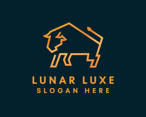 Gold Luxury Bull  logo design