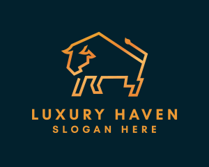 Gold Luxury Bull  logo design