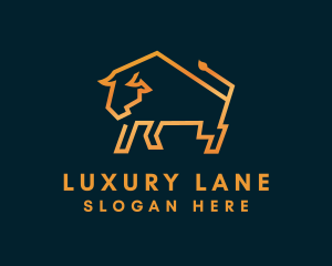Gold Luxury Bull  logo design