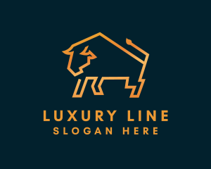 Gold Luxury Bull  logo design