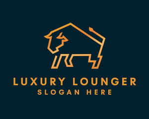 Gold Luxury Bull  logo design