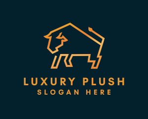 Gold Luxury Bull  logo design