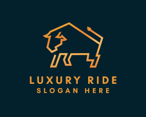 Gold Luxury Bull  logo design