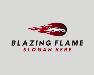 Flaming Sports Car logo design