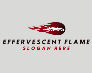 Flaming Sports Car logo design