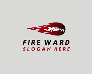 Flaming Sports Car logo design