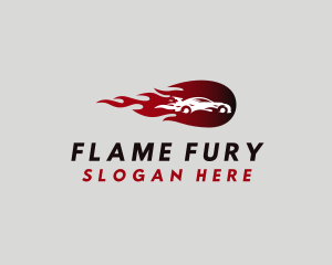 Flaming Sports Car logo design