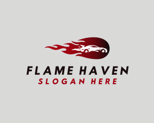 Flaming Sports Car logo design