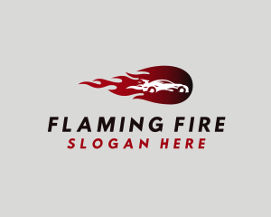 Flaming Sports Car logo design