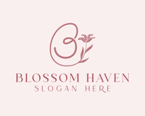 Flower Plant Letter B logo design