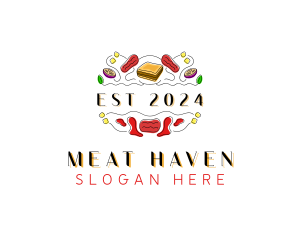 Ham Meat Cuisine logo design