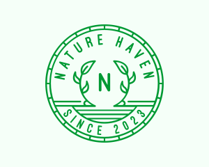 Leaf Wreath Nature logo design