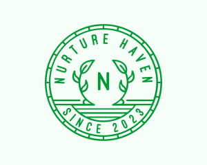 Leaf Wreath Nature logo design