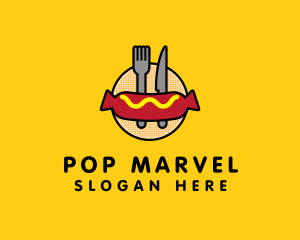 Hot Dog Sausage Meal logo design