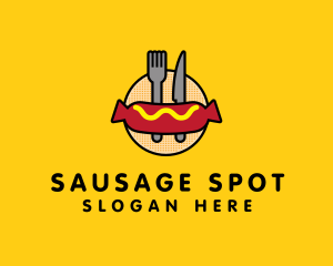 Hot Dog Sausage Meal logo design