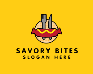 Hot Dog Sausage Meal logo design