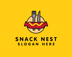 Hot Dog Sausage Meal logo design