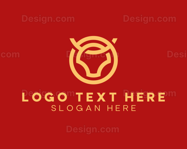 Abstract Bull Horns Logo