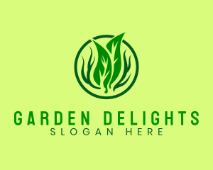 Grass Leaf Gardening logo design