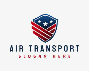 Patriotic Wing Shield logo design