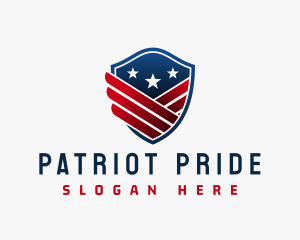 Patriotic Wing Shield logo design