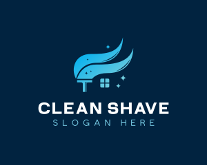 Clean Mop Janitorial Disinfection logo design