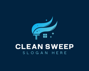 Clean Mop Janitorial Disinfection logo design