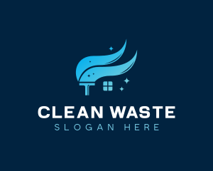 Clean Mop Janitorial Disinfection logo design