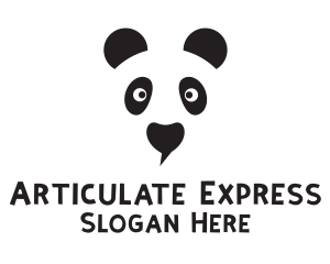 Panda Speech Bubble logo design