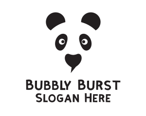 Panda Speech Bubble logo design