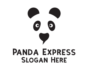 Panda Speech Bubble logo design