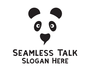 Panda Speech Bubble logo design